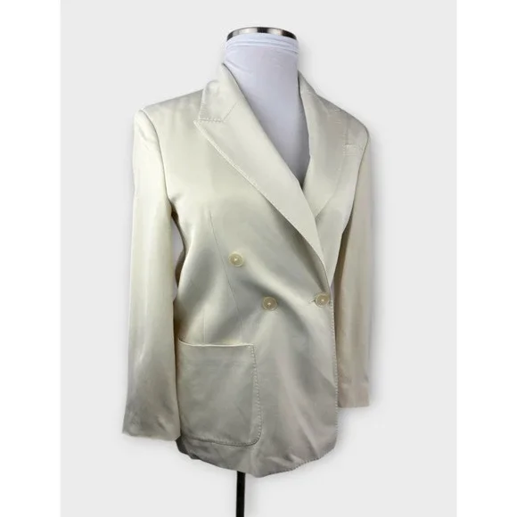 BR Manifattura Emmetex Italian Crepe Double Breasted Blazer Jacket Oversized 2 - Picture 2 of 16